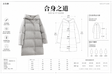 提供直观的尺码测量与身材适配建议