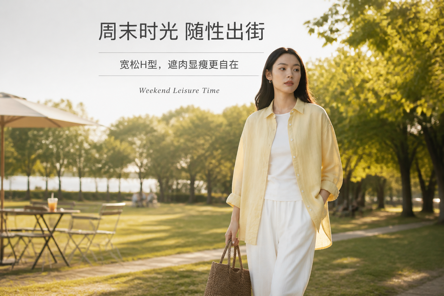 休闲场景应用，展示黄色款的轻便感