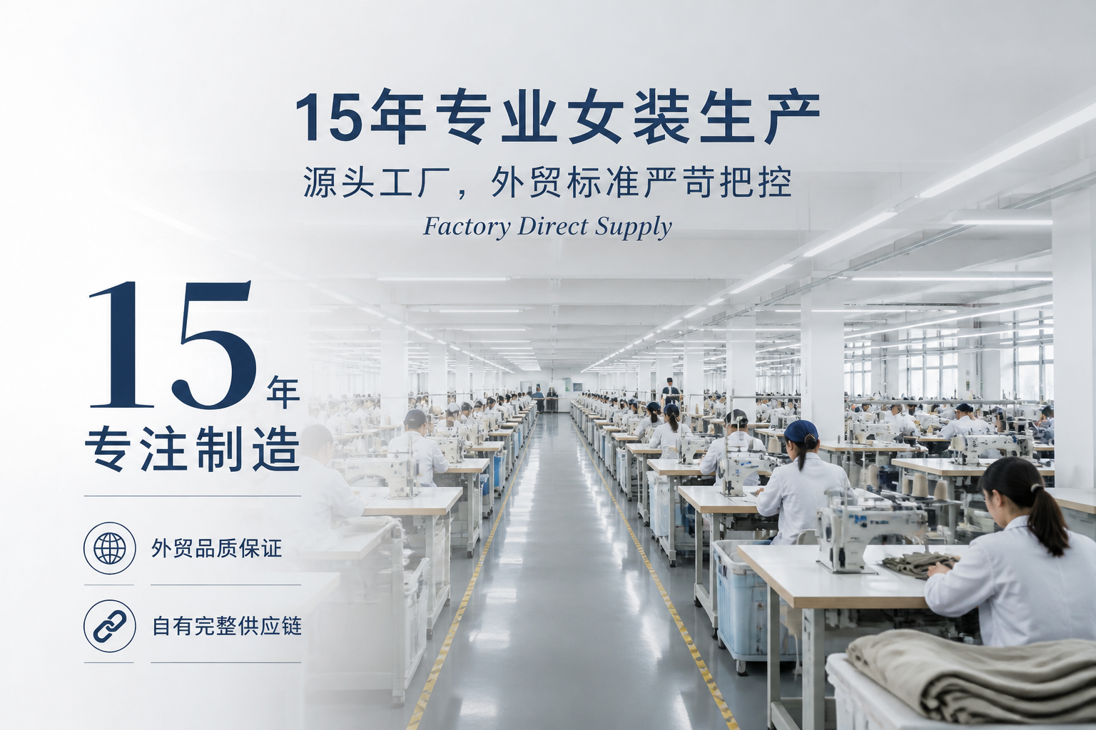 信任背书，展示工厂实力与15年外贸经验
