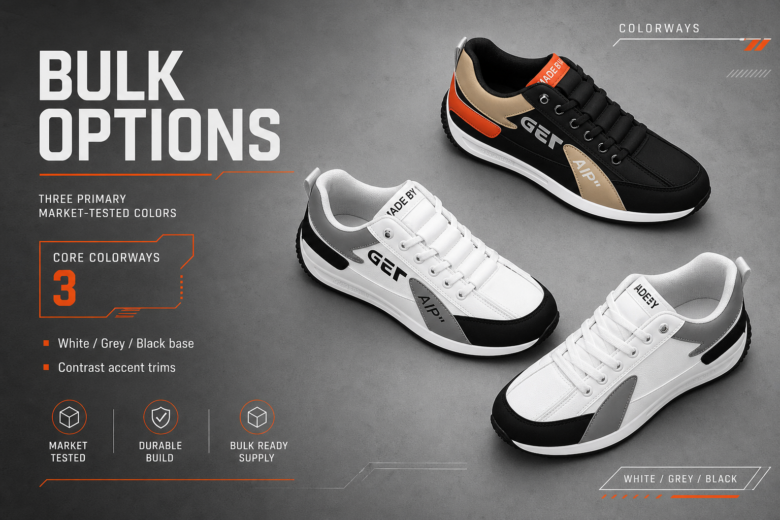 Showcase the available variants for order customization.