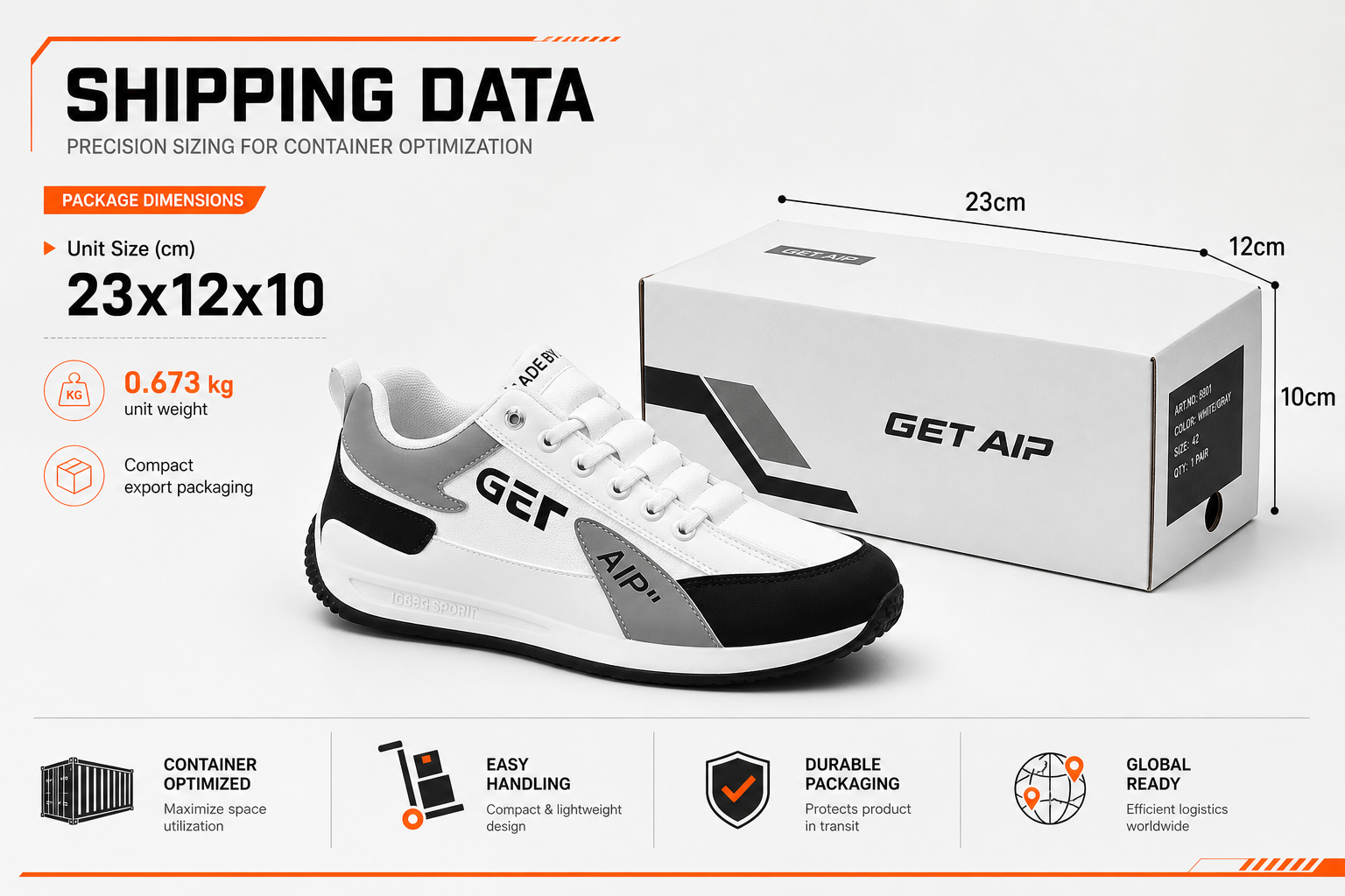 Provide technical data for warehouse and shipping planning.